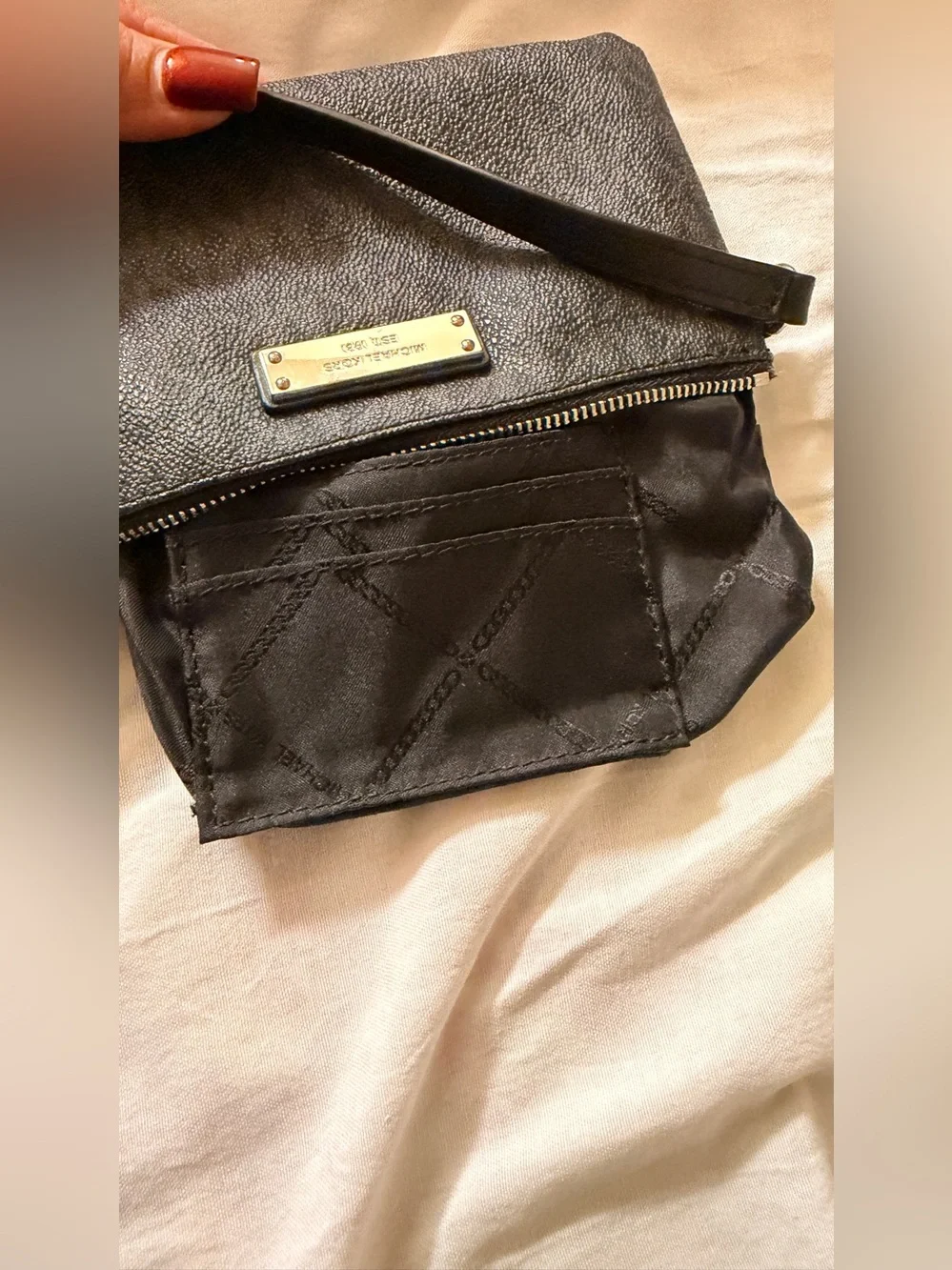 Michael Kors Charcoal Gray Wristlet Clutch